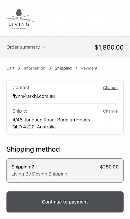 Living By Design - Checkout